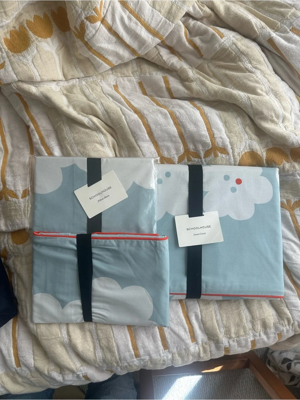 Schoolhouse Paper Flowers F/Q Duvet and Pillow Shams